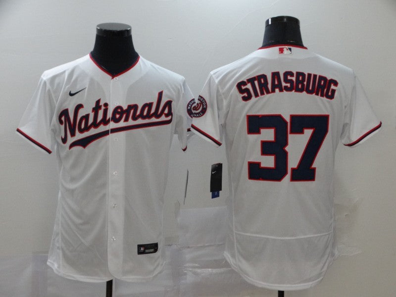Men's Washington Nationals Stephen Strasburg #37 White Authentic Game Jersey1