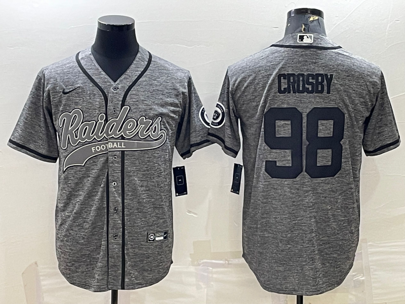 Men's Las Vegas Raiders Maxx Crosby #98 Gray Player Jersey1 Joint Edition