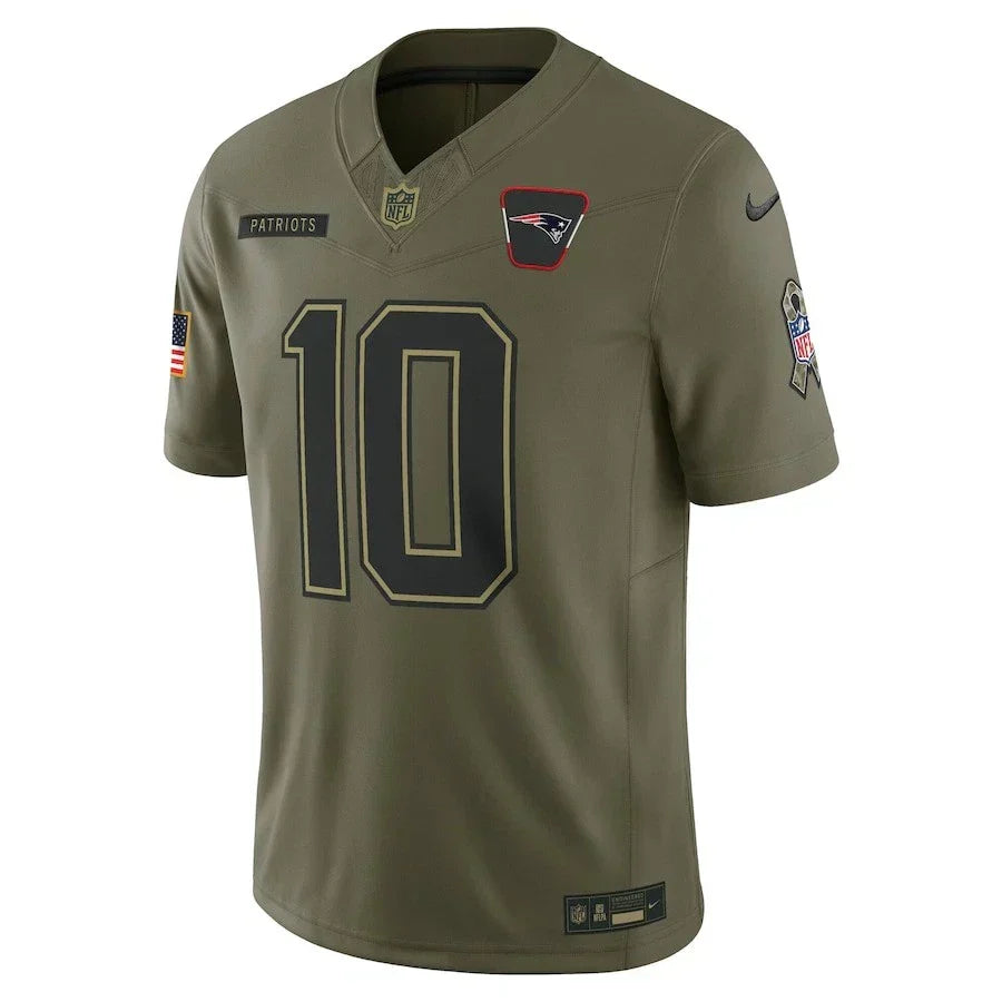 New England Patriots Drake Maye Nike 2025 Salute To Service NFL Limited Jersey