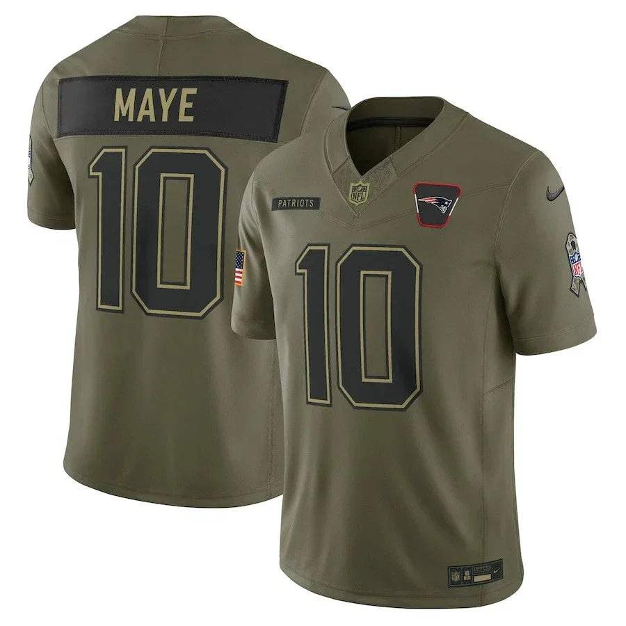 New England Patriots Drake Maye Nike 2025 Salute To Service NFL Limited Jersey